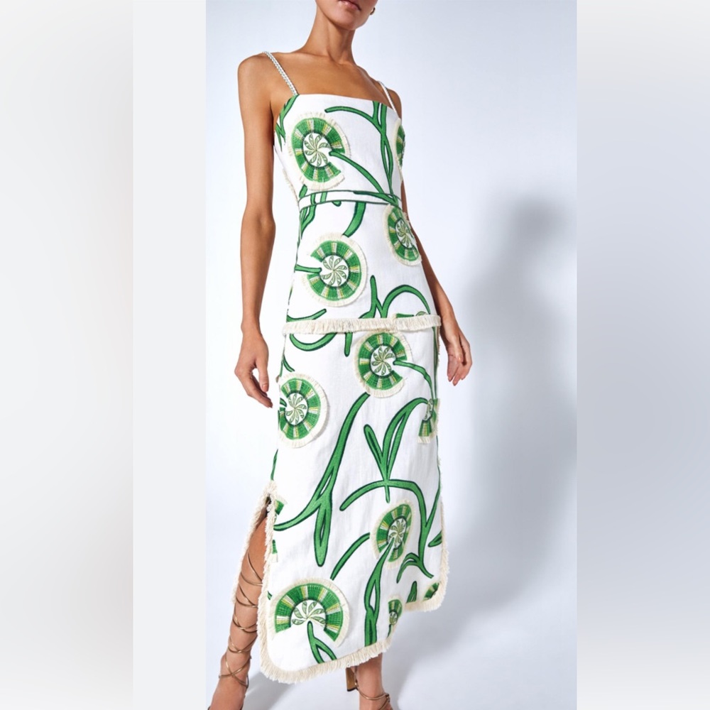 Alexis Bouquet Embroidered Maxi Dress Green